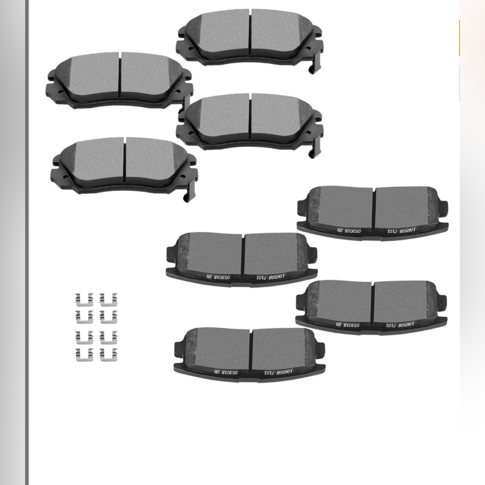 Chevy Front Rear Disc Ceramic Brake Pad Set w/Hardware For Chevrolet 2010-2017